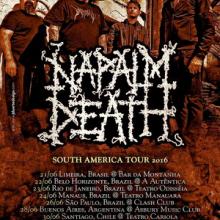 Napalm Death South America Tour 2016 poster