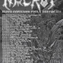 Necrot Euro Tour 2018 poster