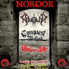 Nordor Vigour Conquest Method Killing with a Smile live show poster 2014