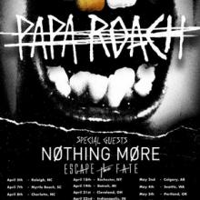 Papa Roach North American Tour 2018 poster