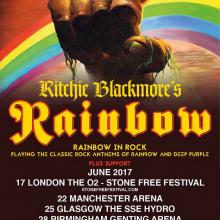 Ritchie Blackmore’s Rainbow UK Tour 2017 poster