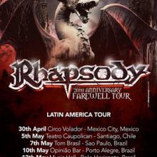 Rhapsody Latin America Tour 2017 poster
