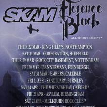 Skam & Florence Black UK Tour 2018 poster