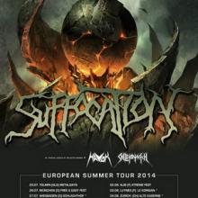 Suffocation European Summer tour 2014 poster