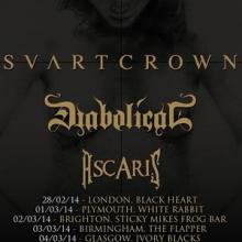 Svart Crown, Diabolical & Ascaris UK Tour 2014 poster
