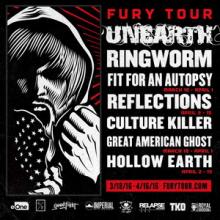 Unearth US Tour 2016 poster