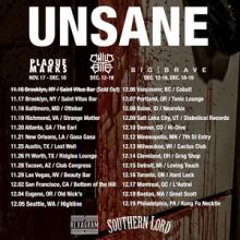 Unsane North American Tour 2017 poster