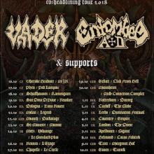 Vader & Entombed A.D. Euro & UK Tour 2018 poster